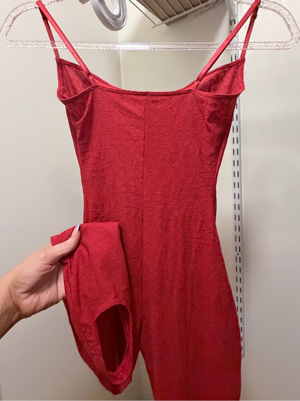 Naked Wardrobe Stretch Lace Tank Stirrup Jumpsuit - Picture 5 of 9